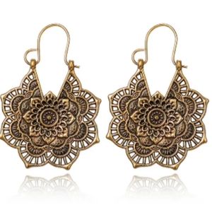 New Bronze Mandala Boho Earrings